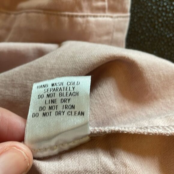 Signature 8 blush pink denim style dress with open back size Small - Picture 6 of 9